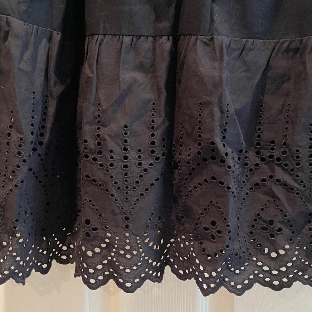 NWT Nine West Black Midi Dress with scalloped ruffle sleeves-Size S - Picture 6 of 7